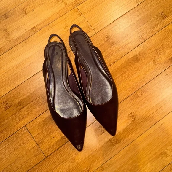 H&M Women's Dark Burgundy Pointed Heels - Picture 4 of 6